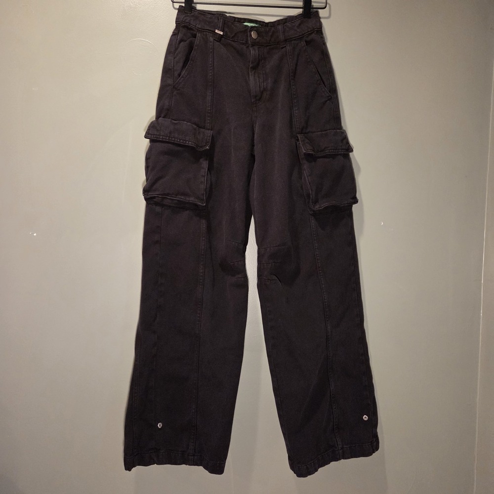 United Colors Of Benetton Adjustable Wide Leg Cargo Pants Y2K, Women's 26 Waist